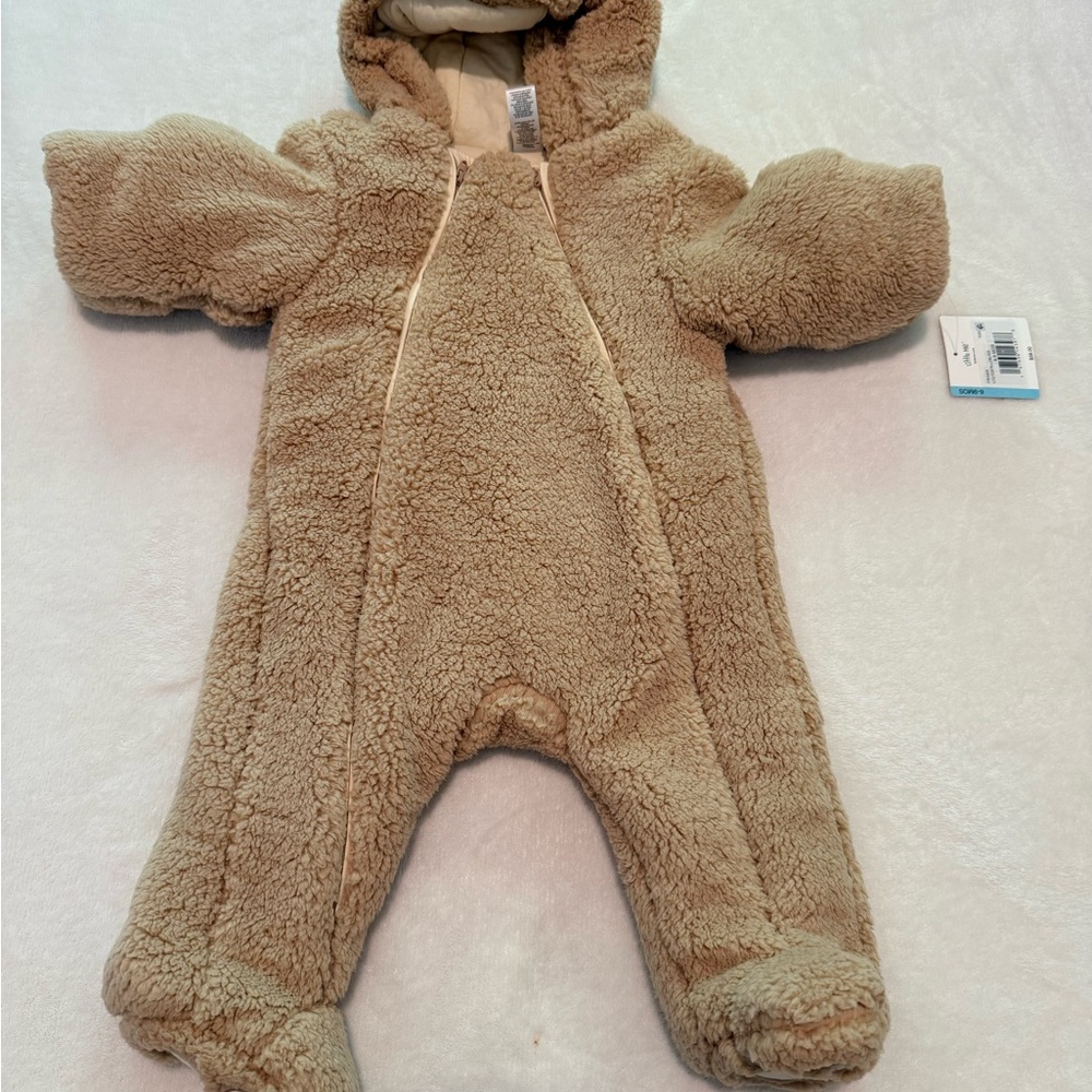 Little Me tan bunting winter suit new with tags 6-9 months